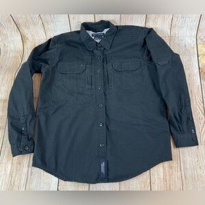 Mens 5.11 Tactical Series Black Long Sleeve Button Utility Shirt Size Medium